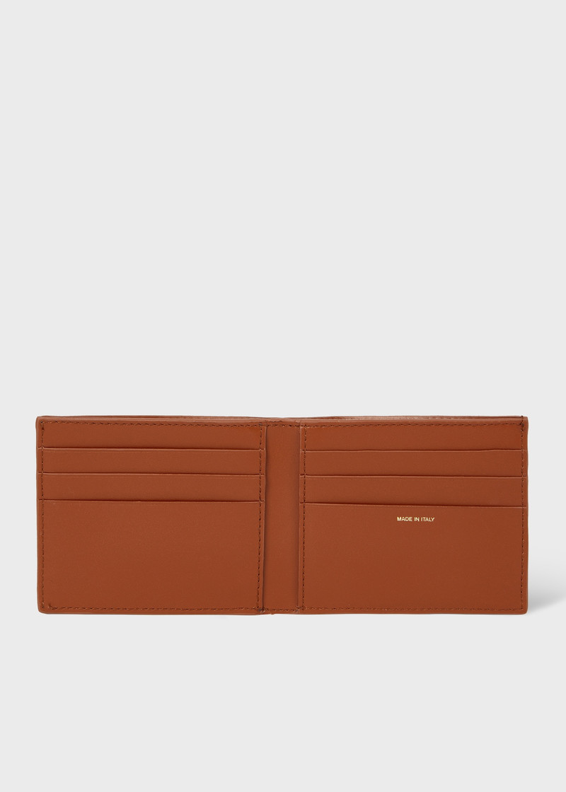 Paul Smith Tan 'Signature Stripe' Trim Compact Billfold Wallet outlook