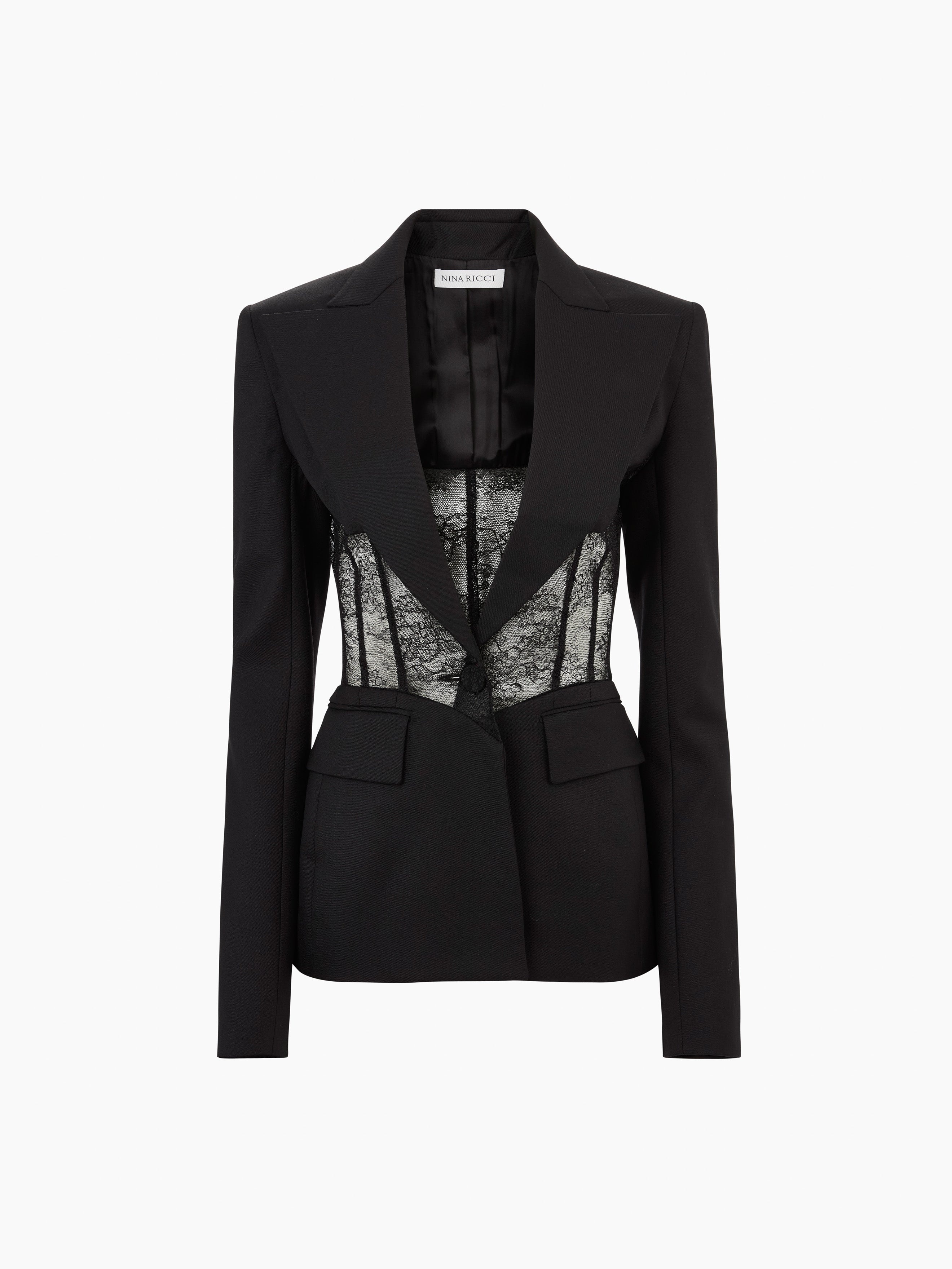 JACKET WITH LACE INSERT - 5