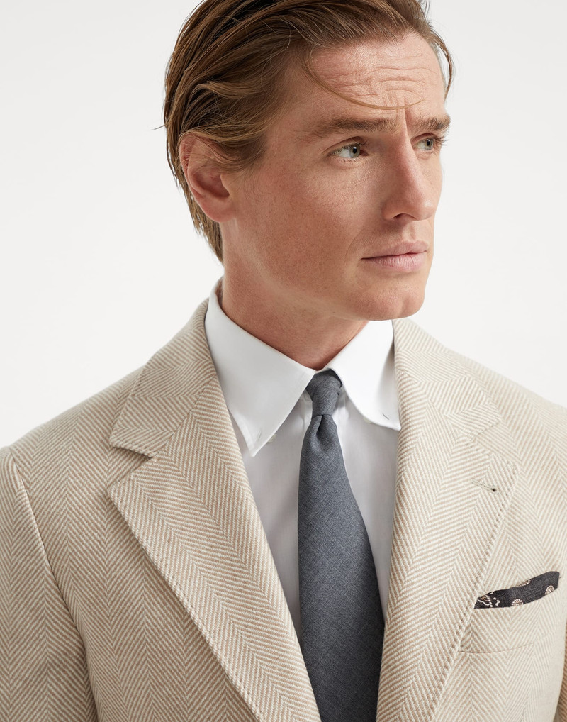 Brushed wool and cashmere chevron deconstructed Cavallo blazer 3