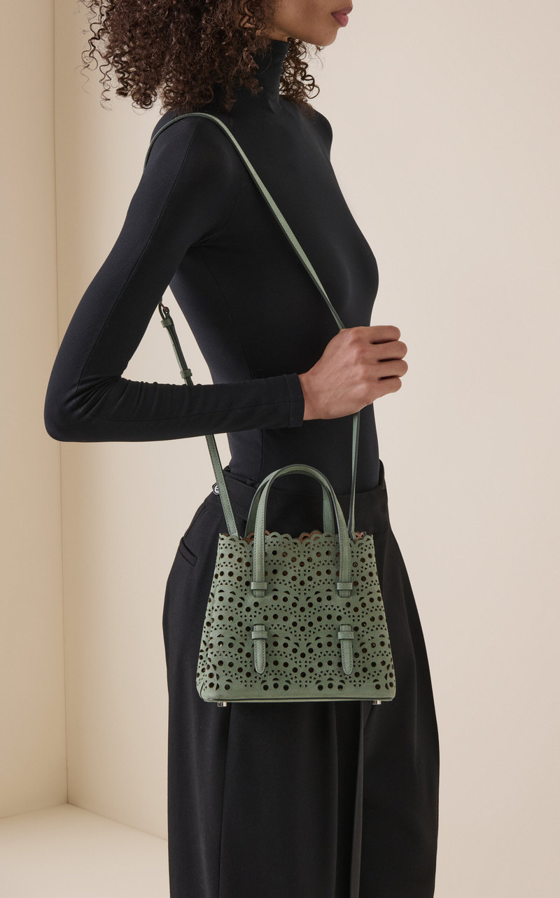 Alaïa Le Mina 20 Lasercut Nubuck Bag green outlook