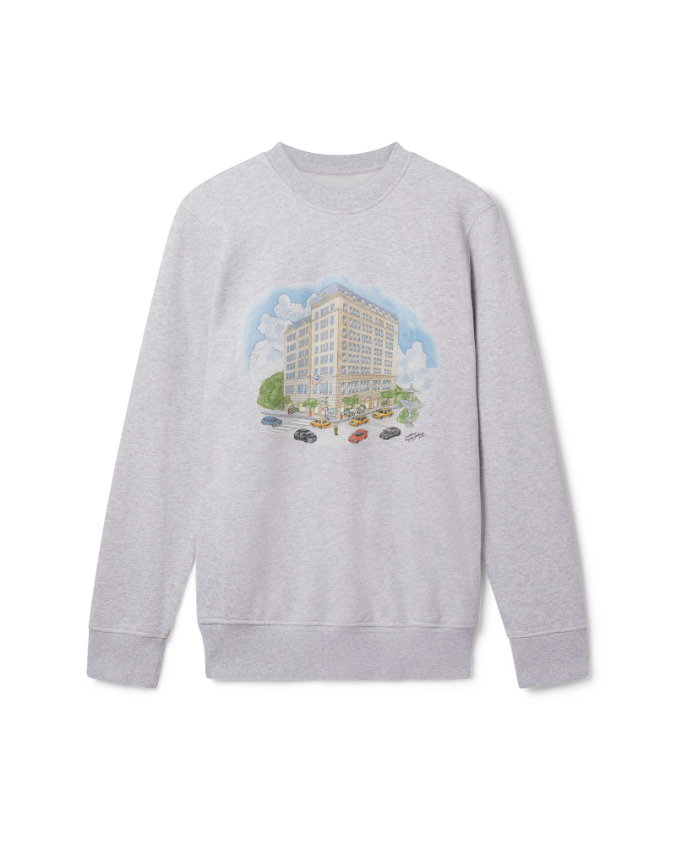 Grey Marl Fifth Avenue Sweatshirt | Casablanca Paris - 1