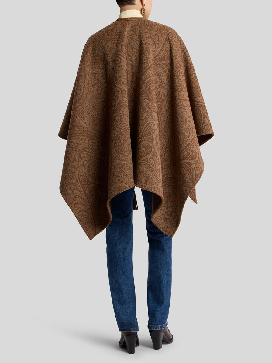 WOOL AND CASHMERE JACQUARD CAPE - 4