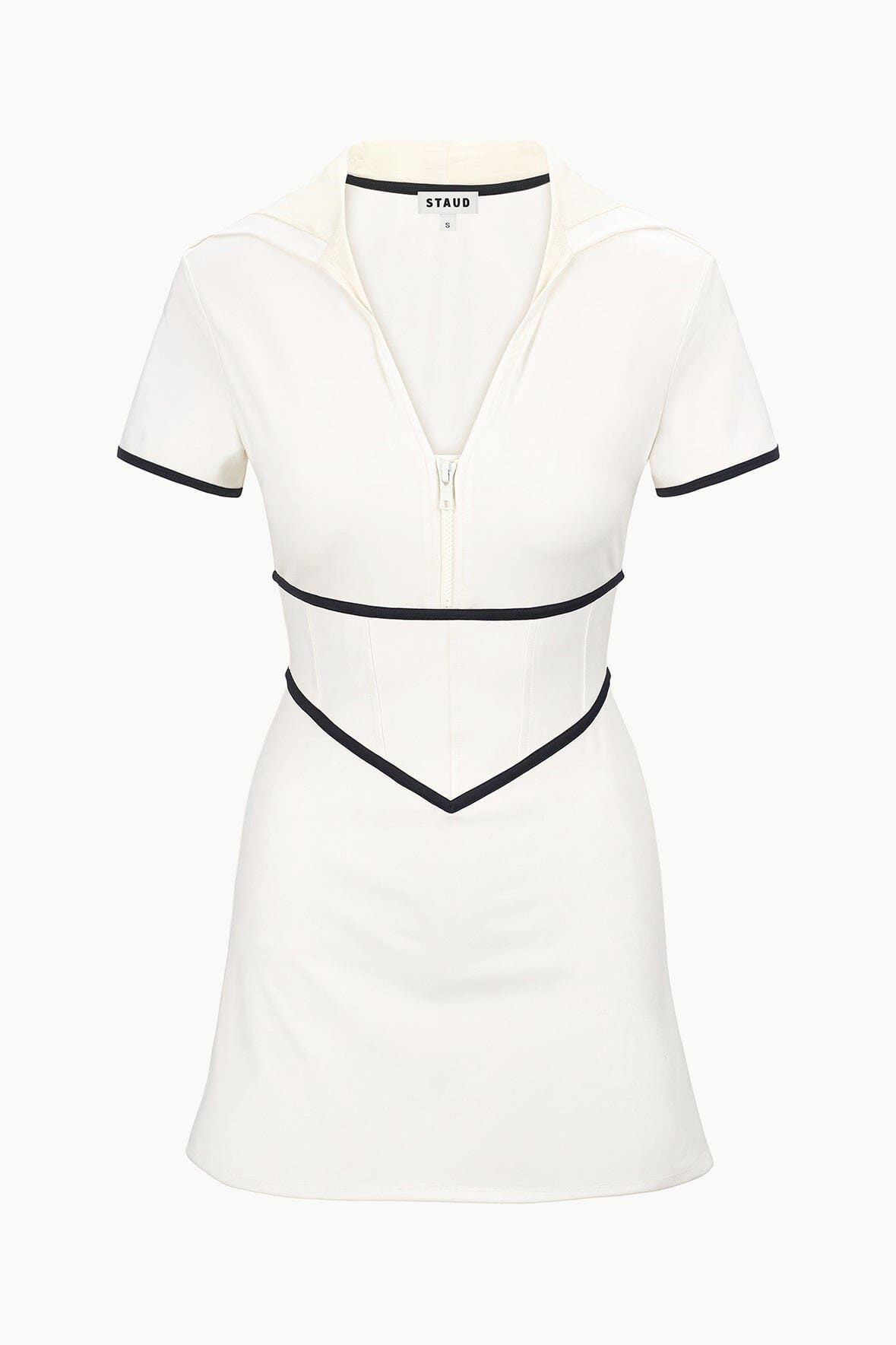 STAUD RESISTANCE DRESS IVORY BLACK - 1