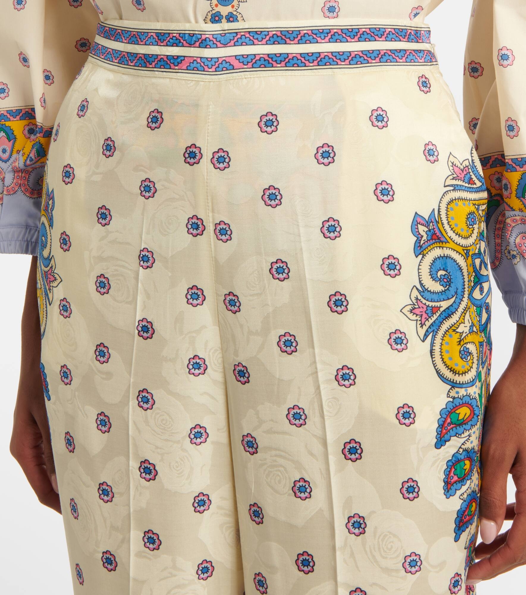 Printed high-rise straight pants - 4