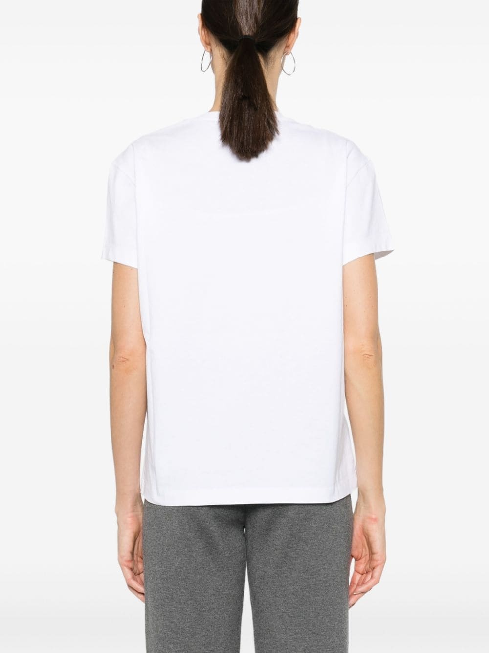logo-embroidered cotton T-shirt - 4