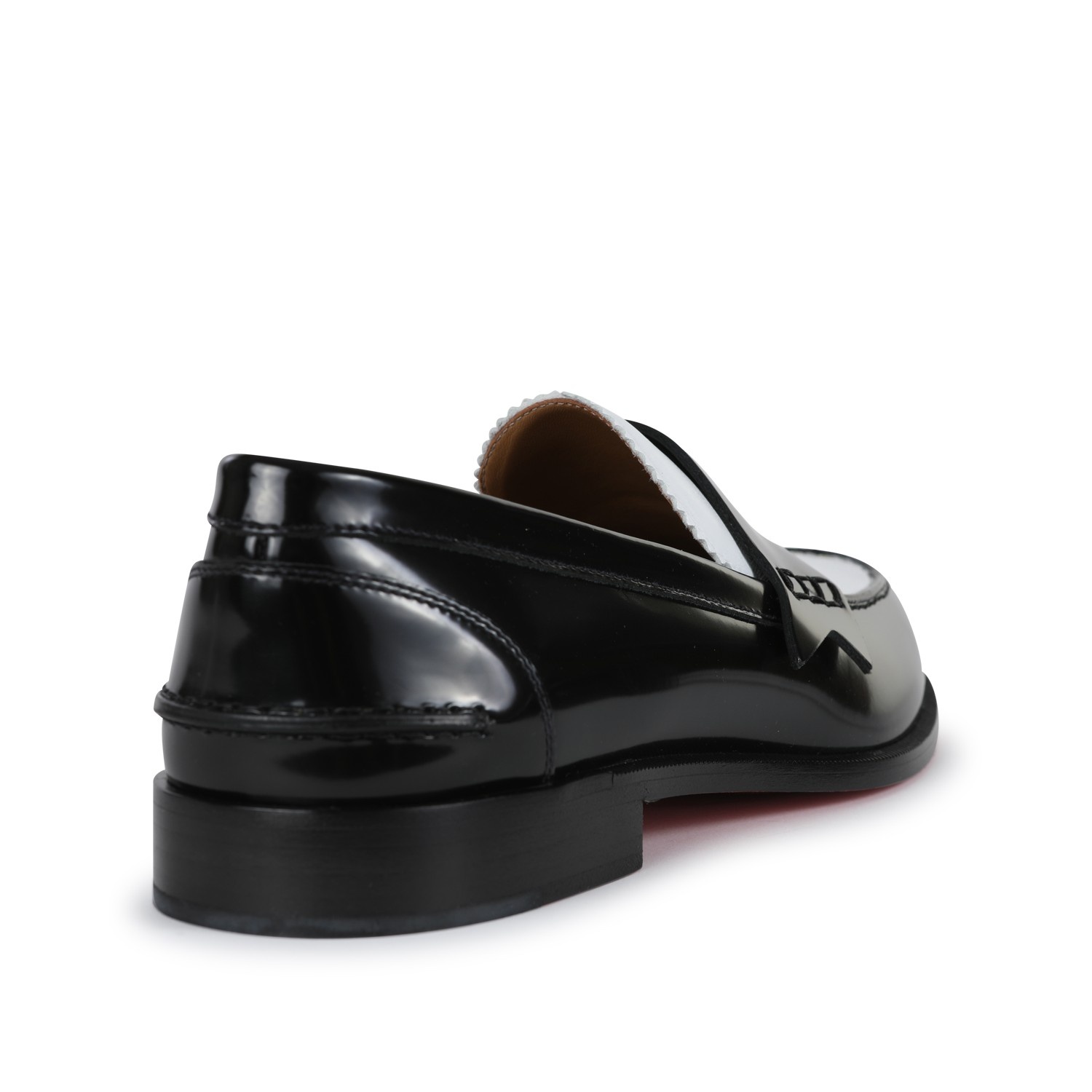 BLACK AND WHITE LEATHER LOAFERS - 3