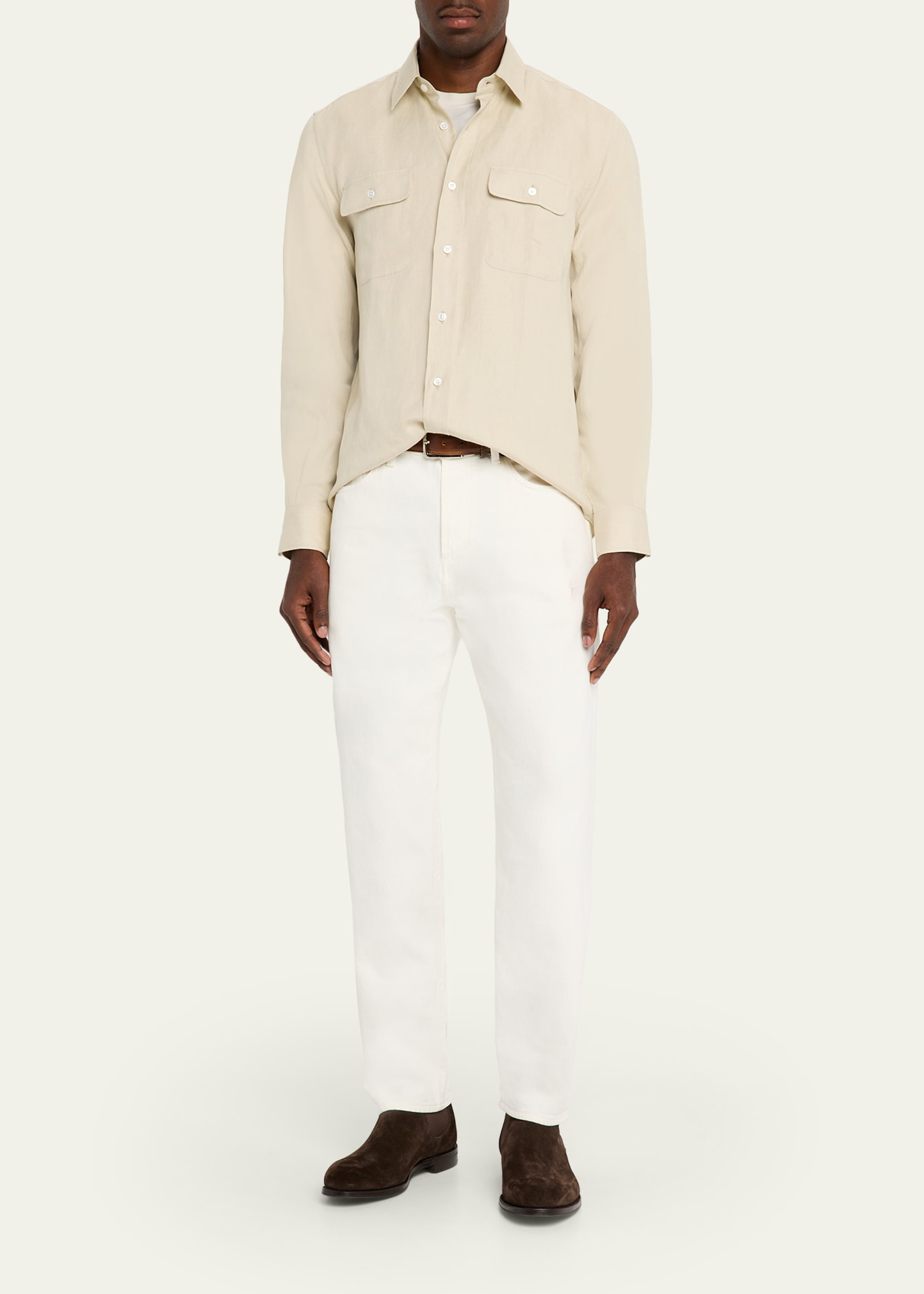 Men's Silk and Linen Button-Down Shirt - 2