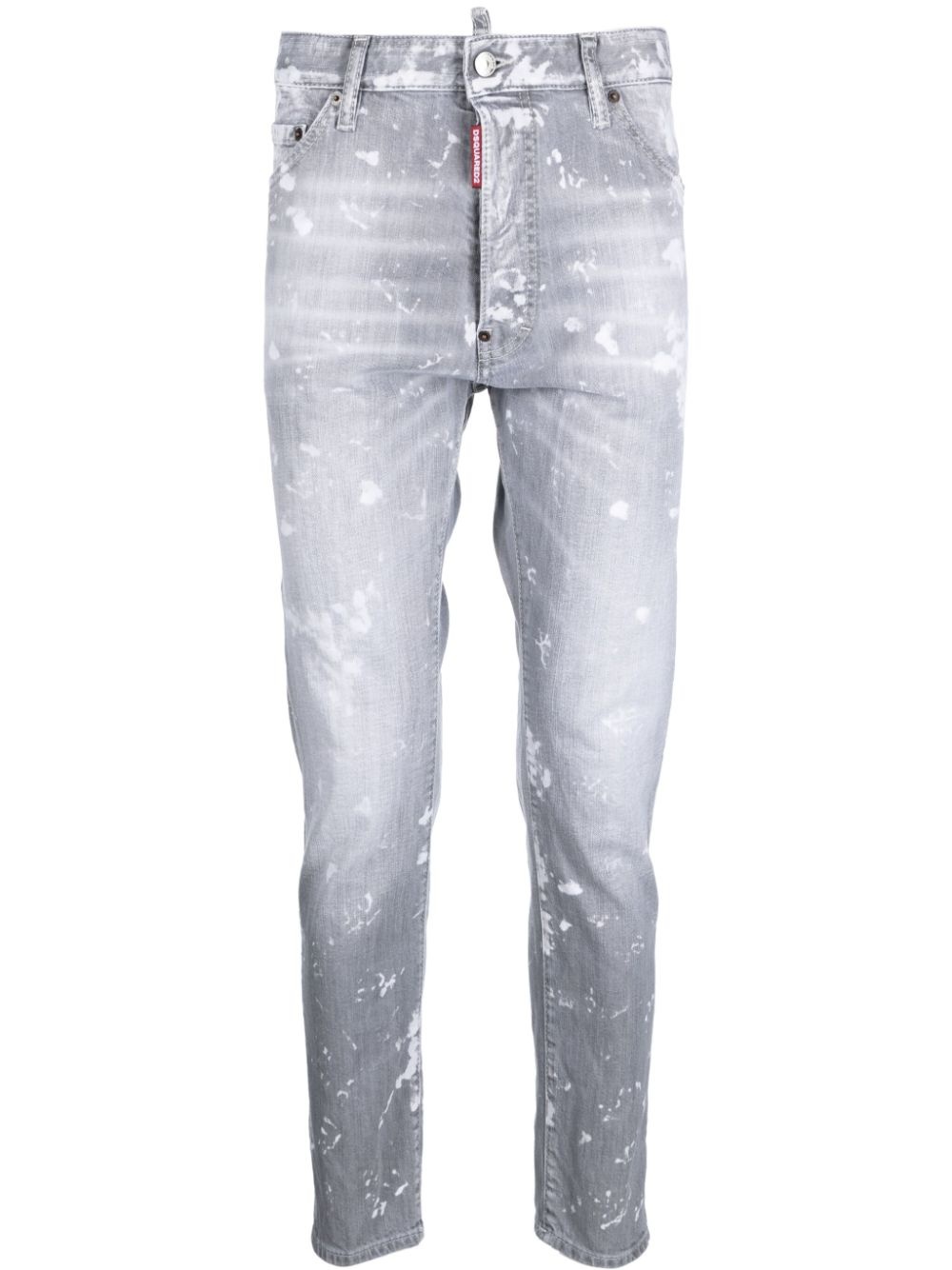 paint-splatter tapered jeans - 1