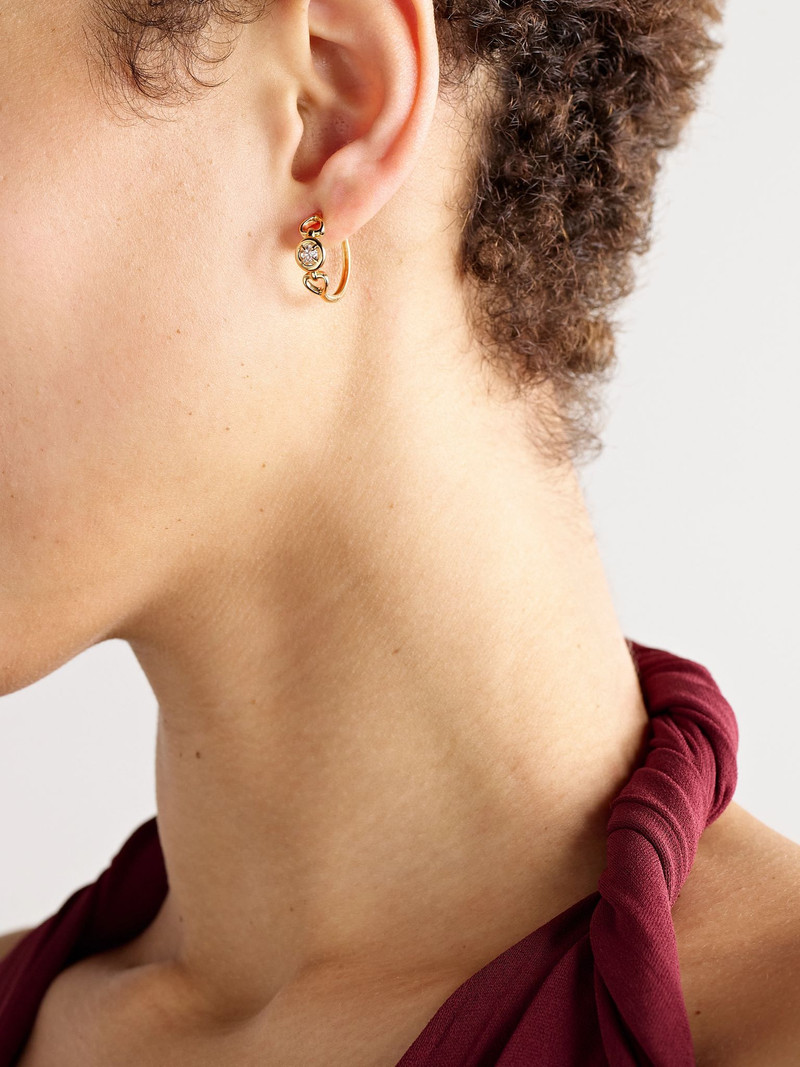 STONE AND STRAND Silvia 14-karat gold diamond hoop earrings Gold outlook