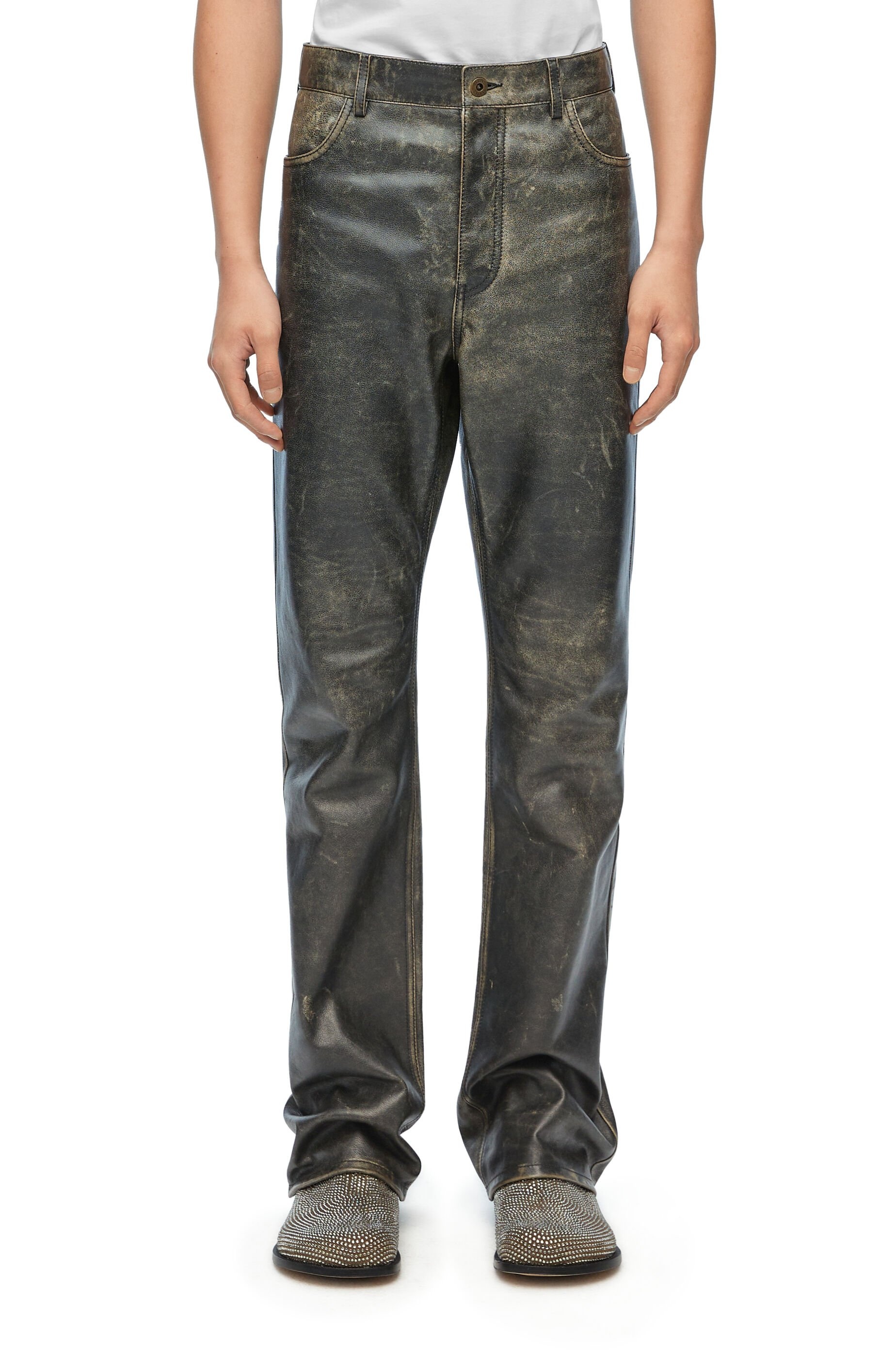 Bootleg trousers in nappa calfskin - 3