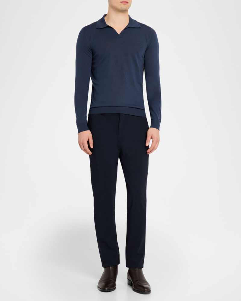 REISS Men's Milburn Merino Wool Johnny Collar Polo Shirt outlook