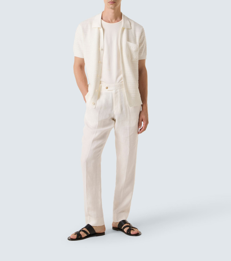 FRESCOBOL CARIOCA César crochet-panelled cotton cardigan outlook