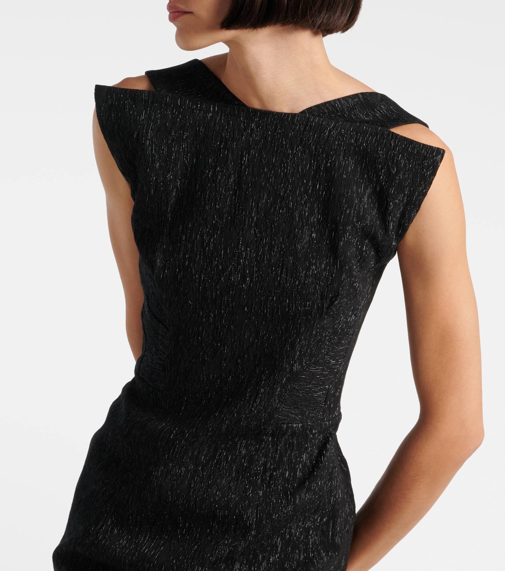 Singular open-back lamé cocktail dress - 4