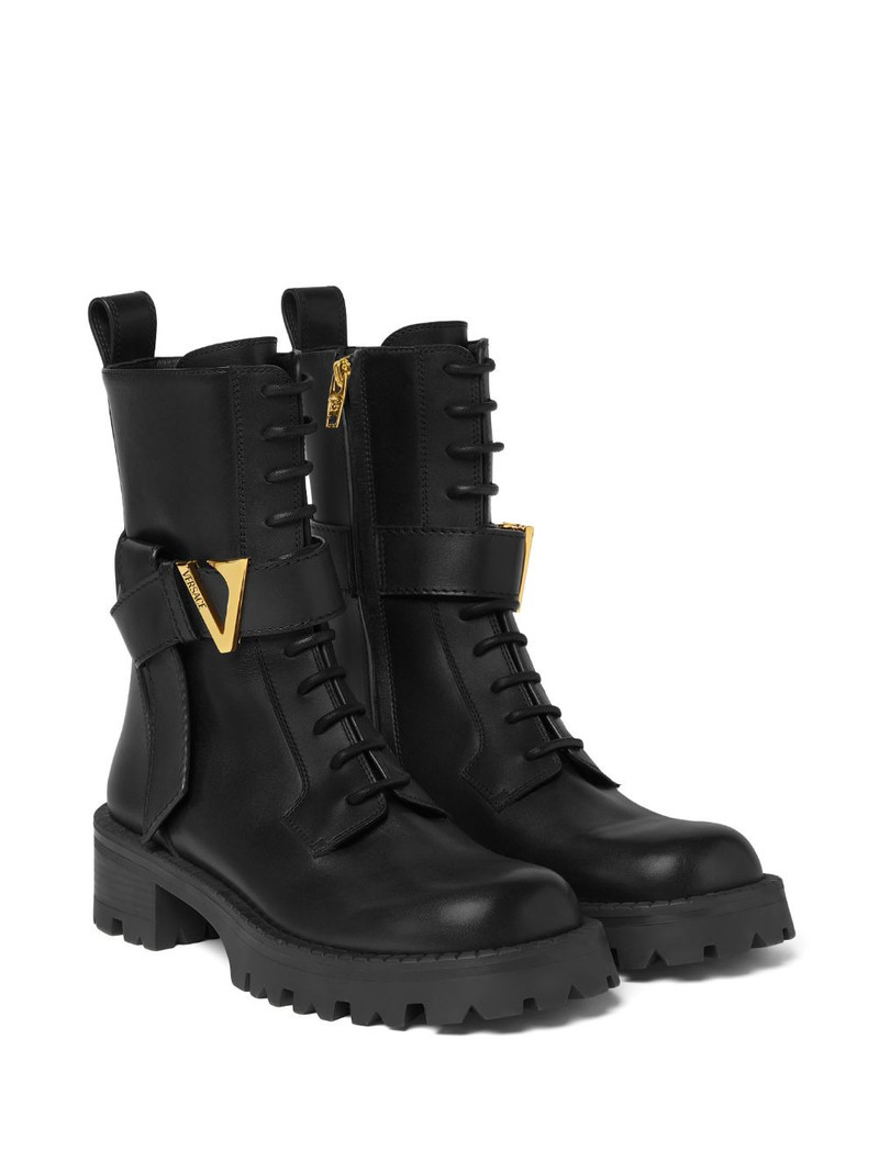 VERSACE lace-up ankle boots outlook