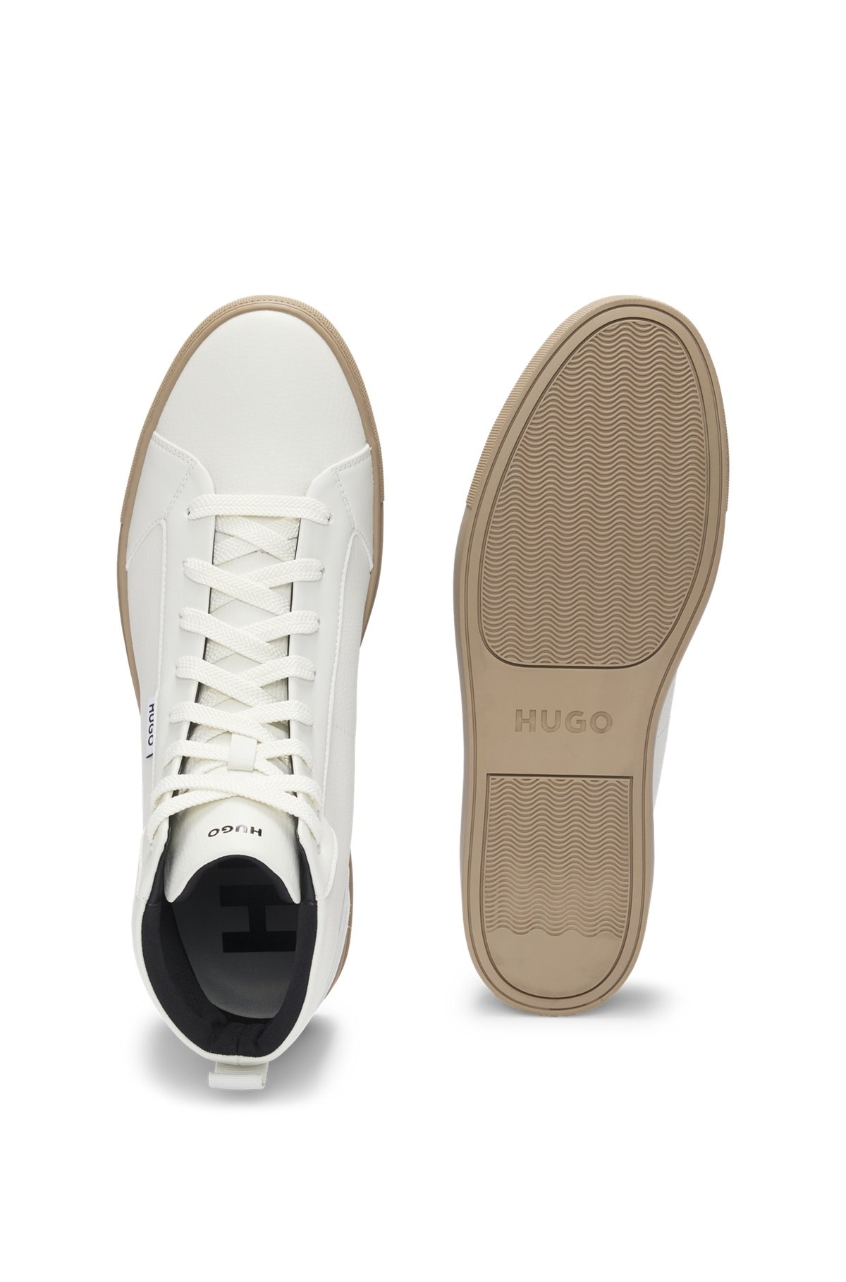 HIGH-TOP TRAINERS IN GRAINED FAUX LEATHER - 4