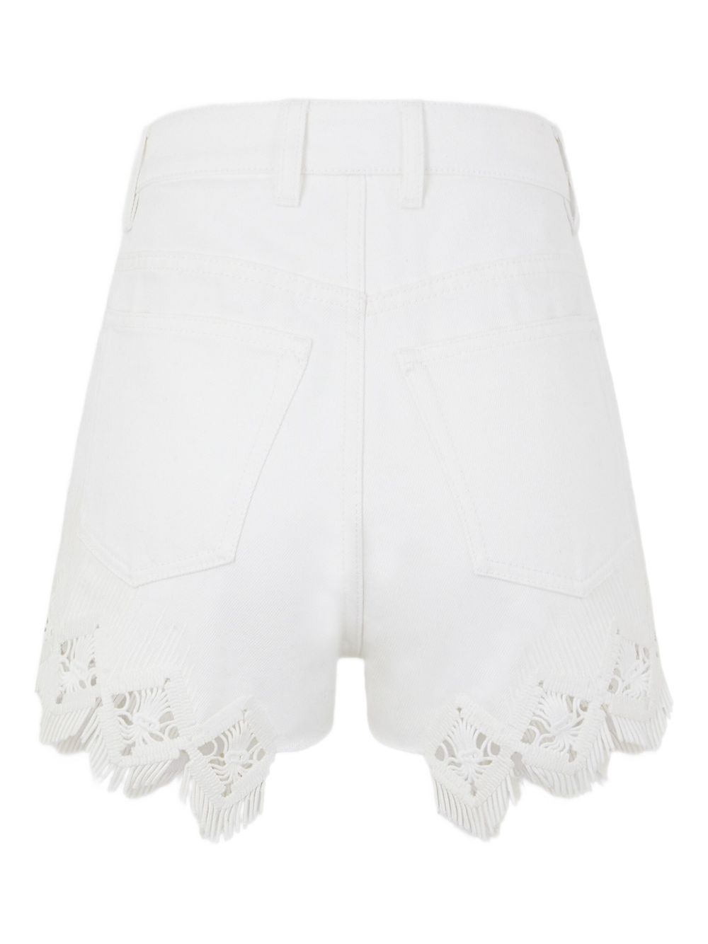 embroidered scalloped-hem shorts - 5