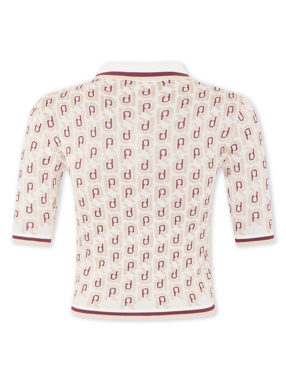 monogram-jacquard short-sleeve top - 2