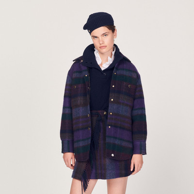 Sandro Checked overshirt-style coat outlook