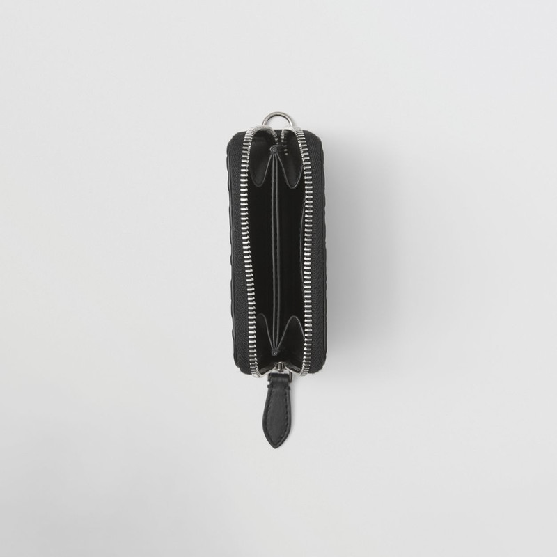 Embossed Monogram Leather Card Case Lanyard 4