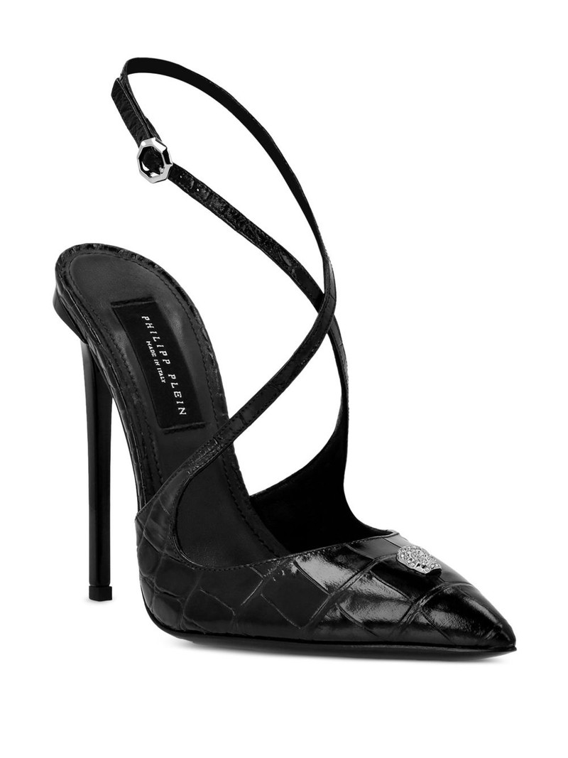 PHILIPP PLEIN Crossing Crocco-print pumps outlook