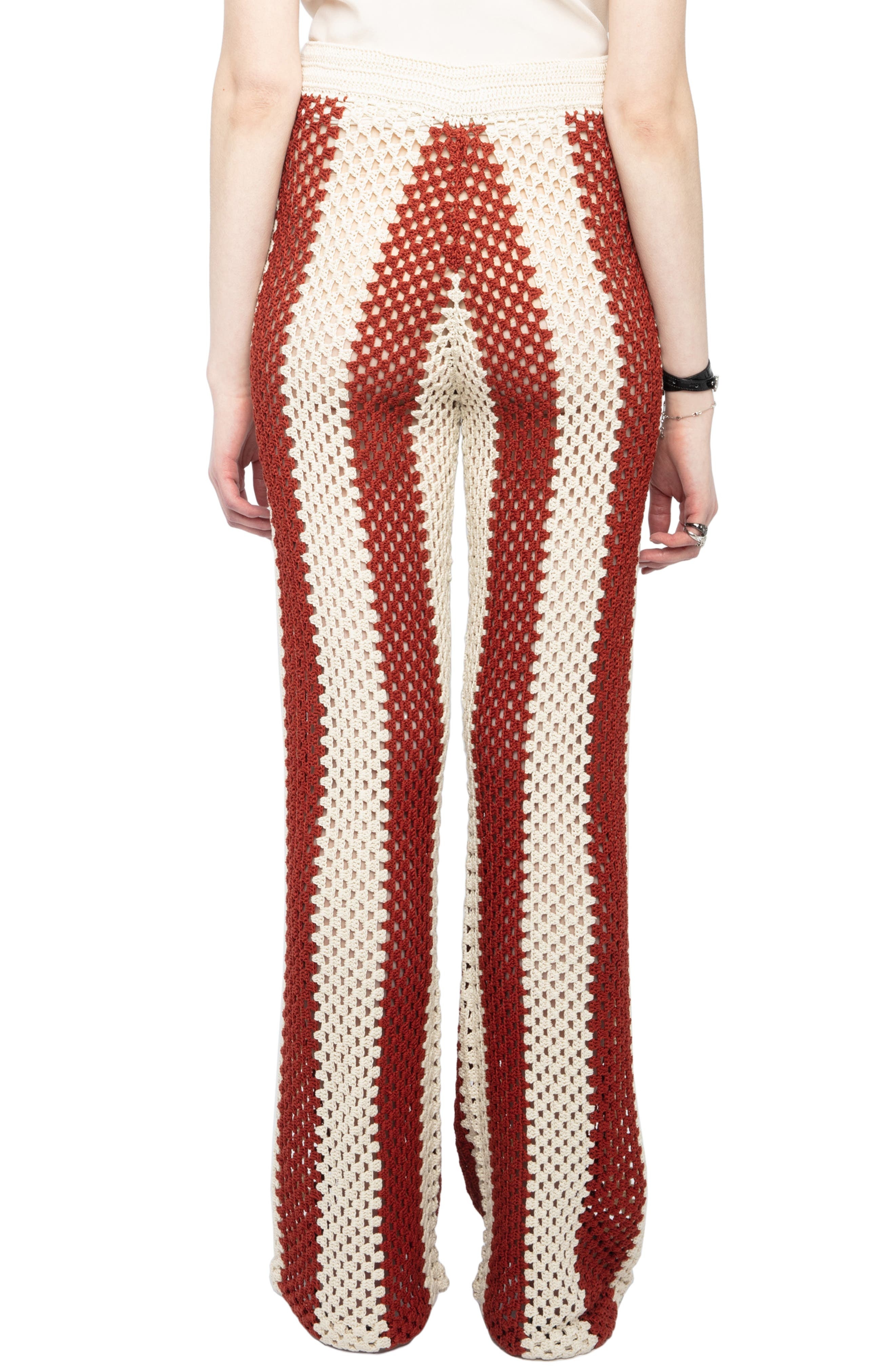 Zadig & Voltaire Pia Crochet Stripe Pants in Judo at Nordstrom - 2