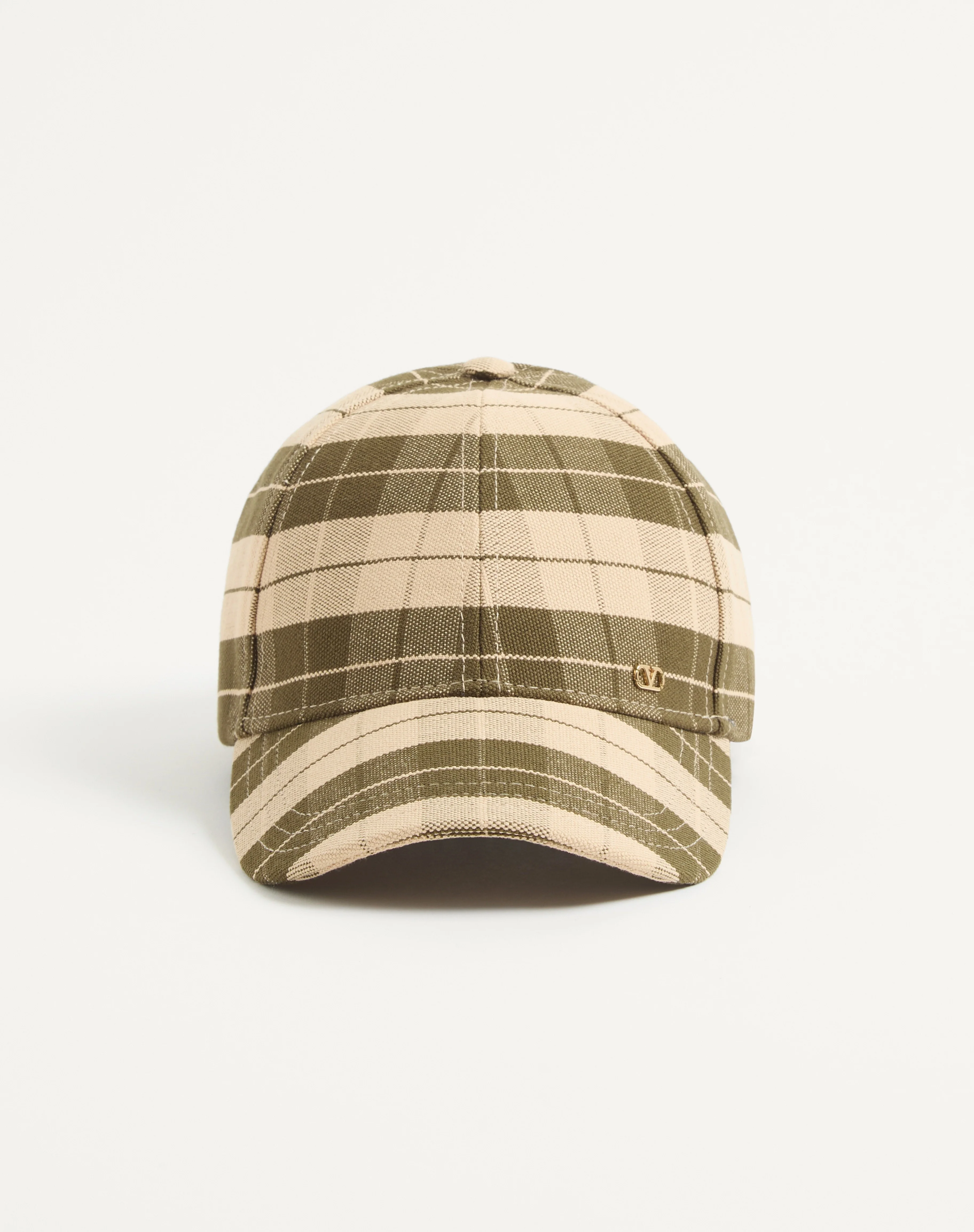 VALENTINO GARAVANI VLOGO SIGNATURE BASEBALL CAP IN CHECK FABRIC - 1