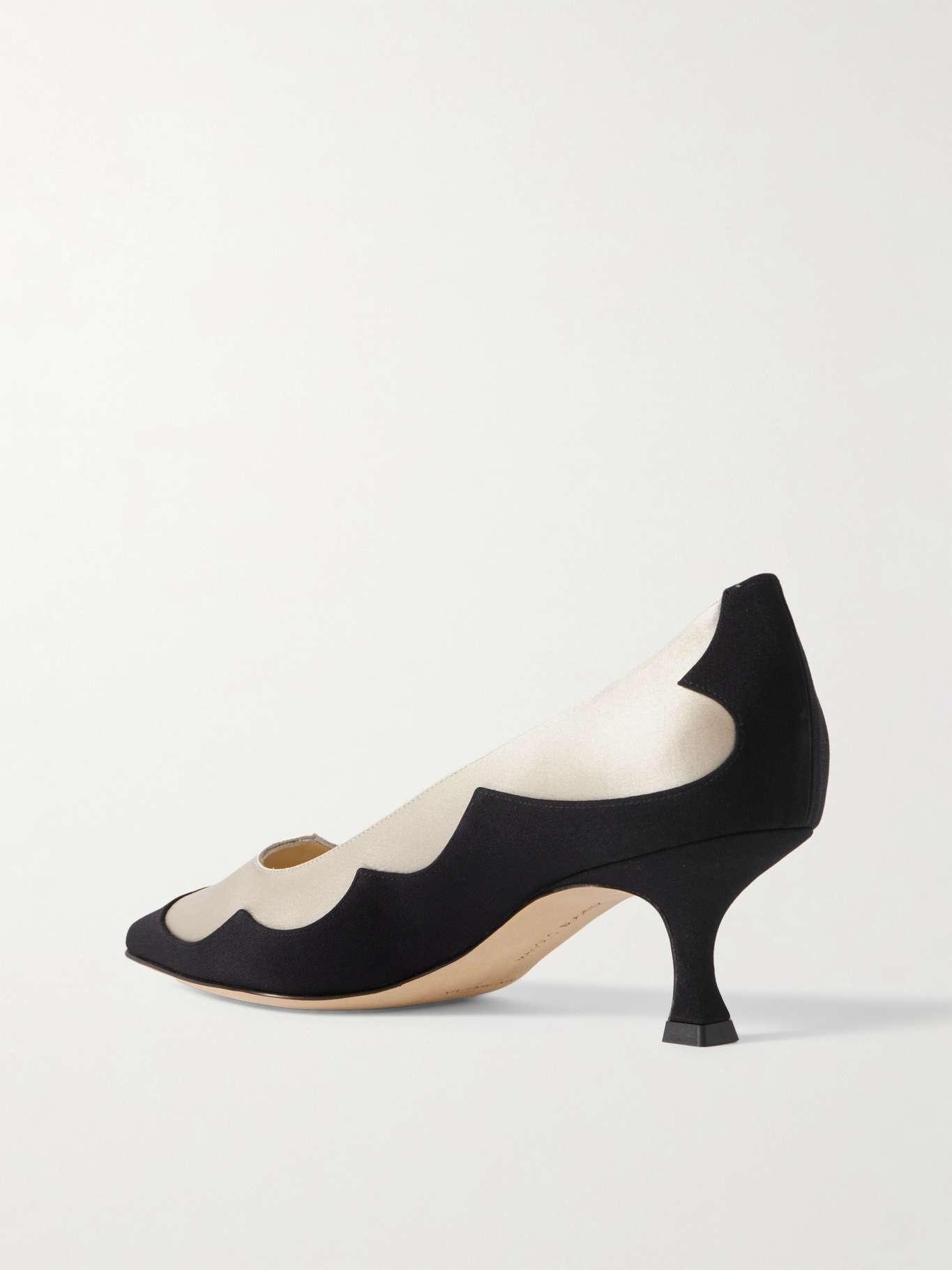 Fabraka 50 crepe-trimmed satin point-toe pumps - 3