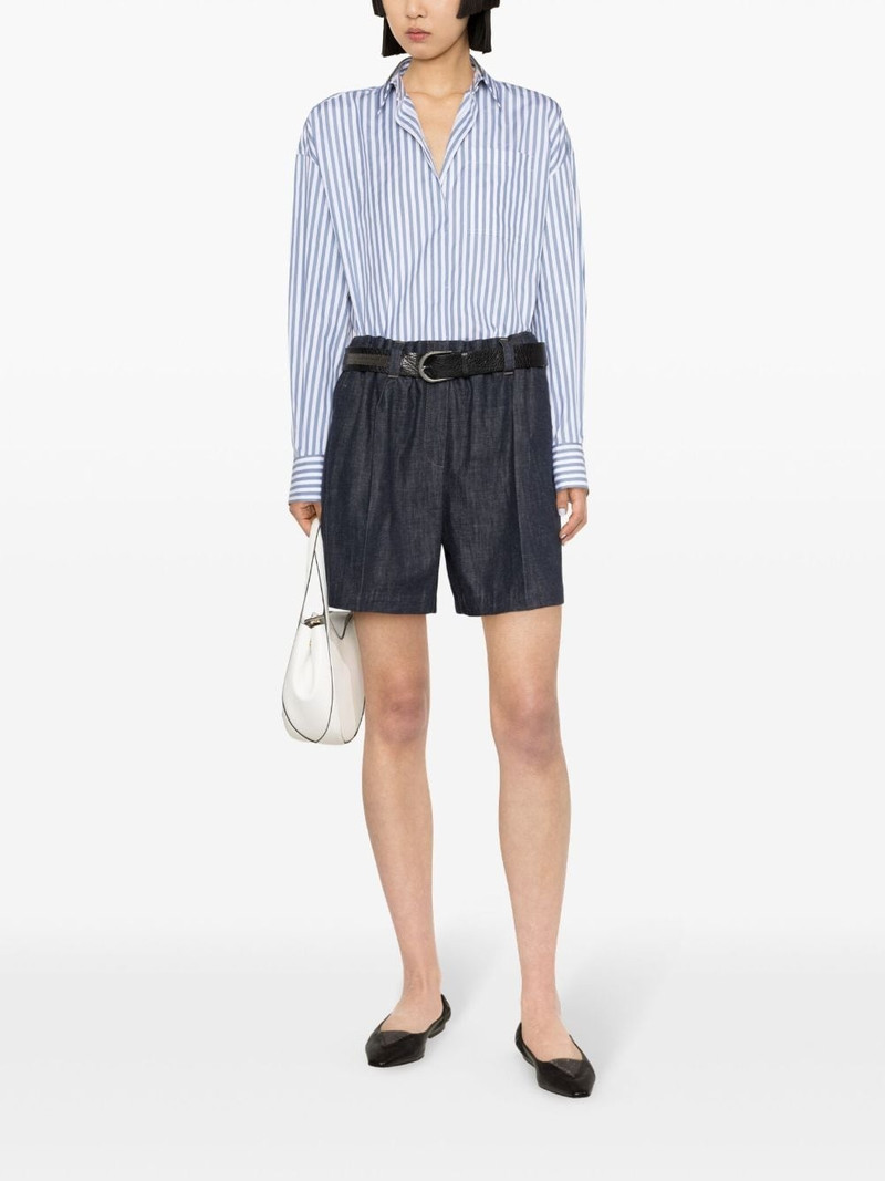 Brunello Cucinelli high-rise denim shorts outlook