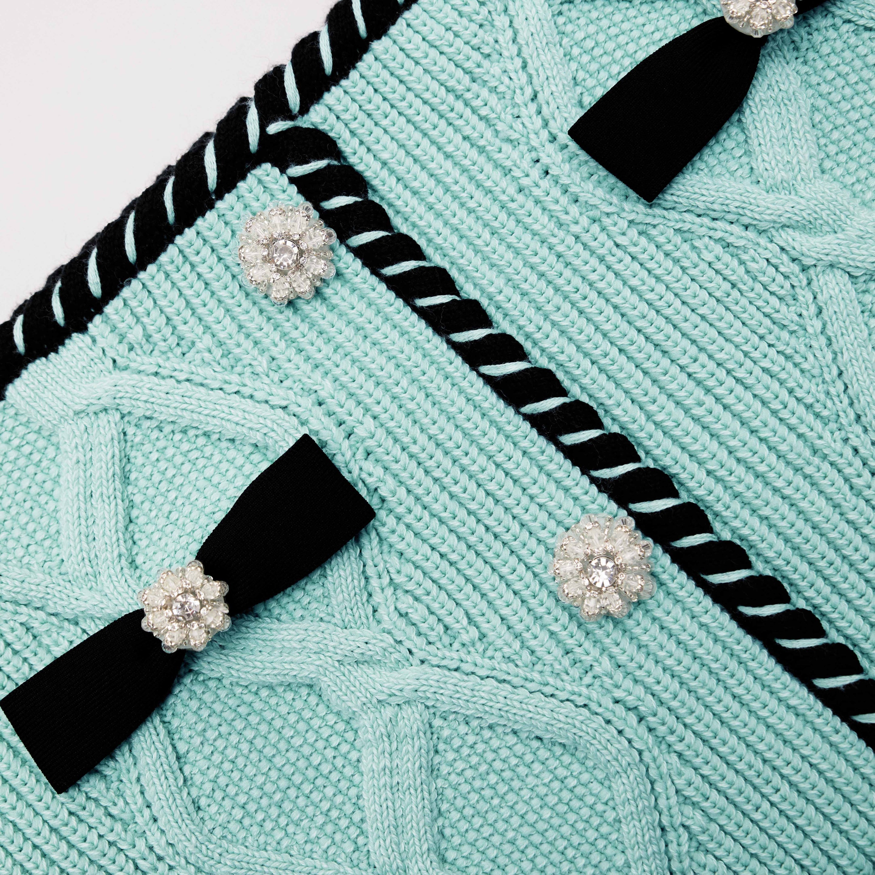 Mint Cable Knit Mini Skirt - 5