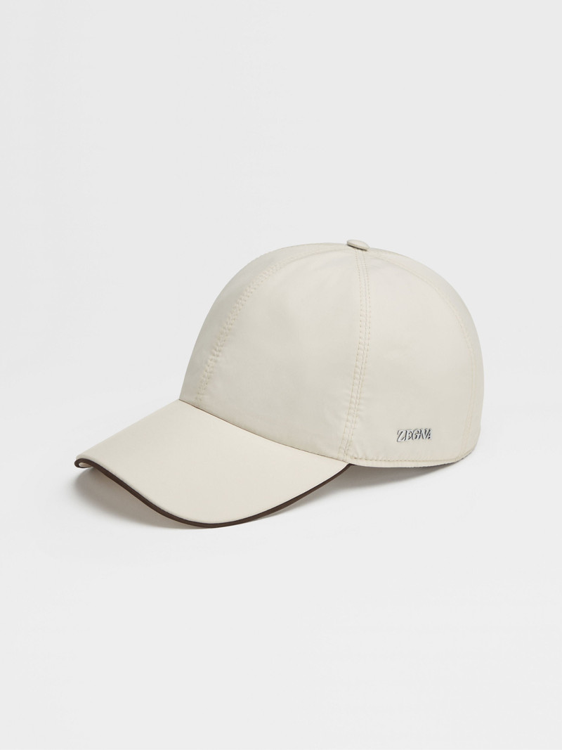 WHITE TECHNICAL FABRIC BASEBALL CAP - 1