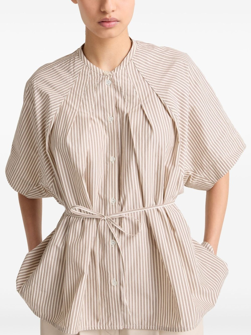 striped pleated poplin shirt 6