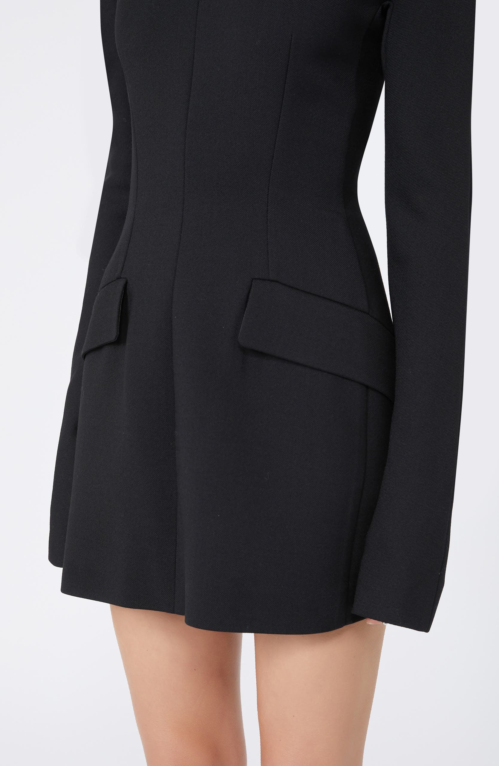 SPORTMAX Tefrite Long Sleeve Jersey Minidress in Black at Nordstrom - 3