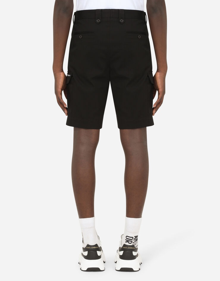 Stretch cotton cargo shorts - 3