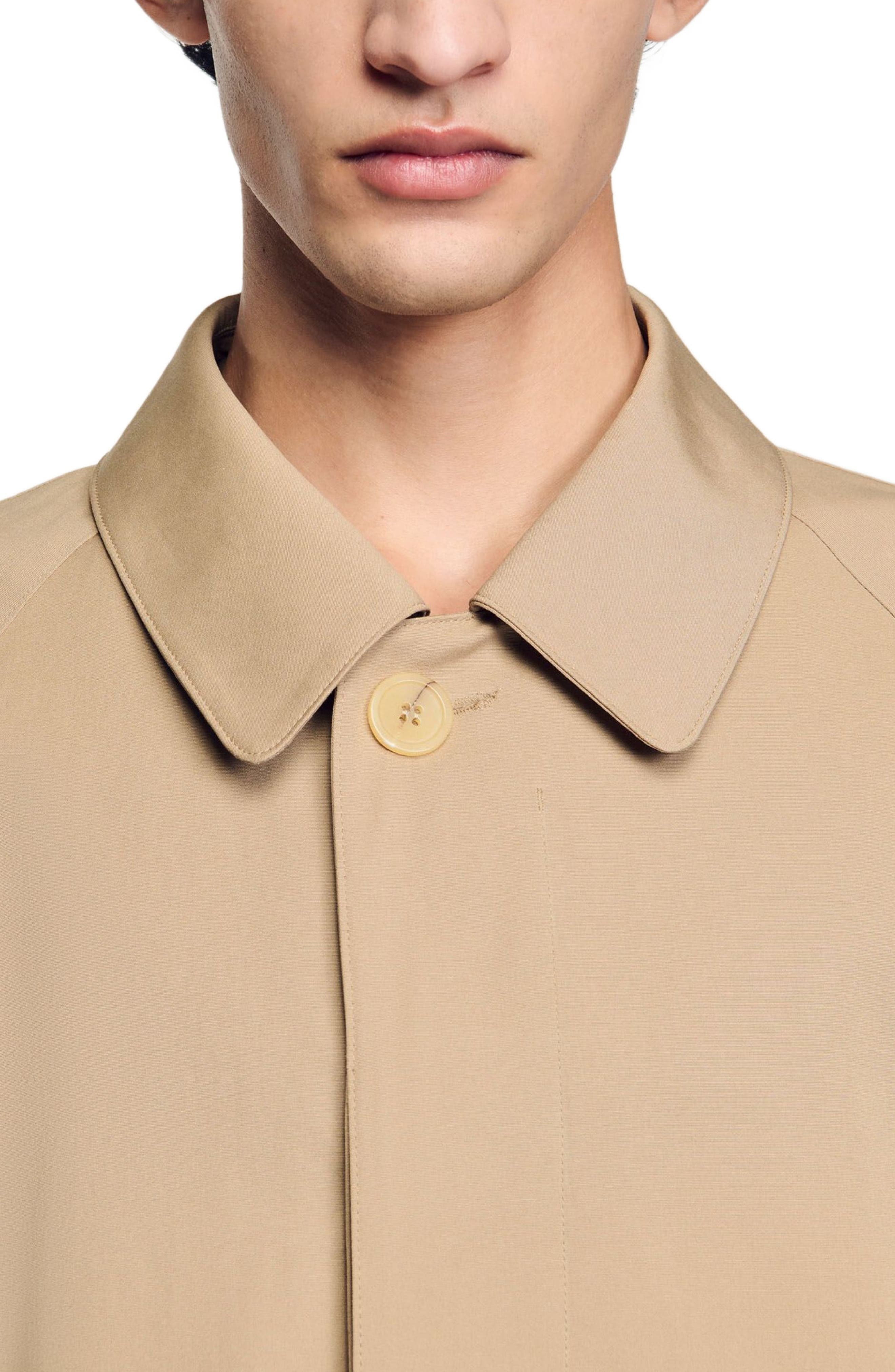 SANDRO Long coat in Sand. at Nordstrom - 4