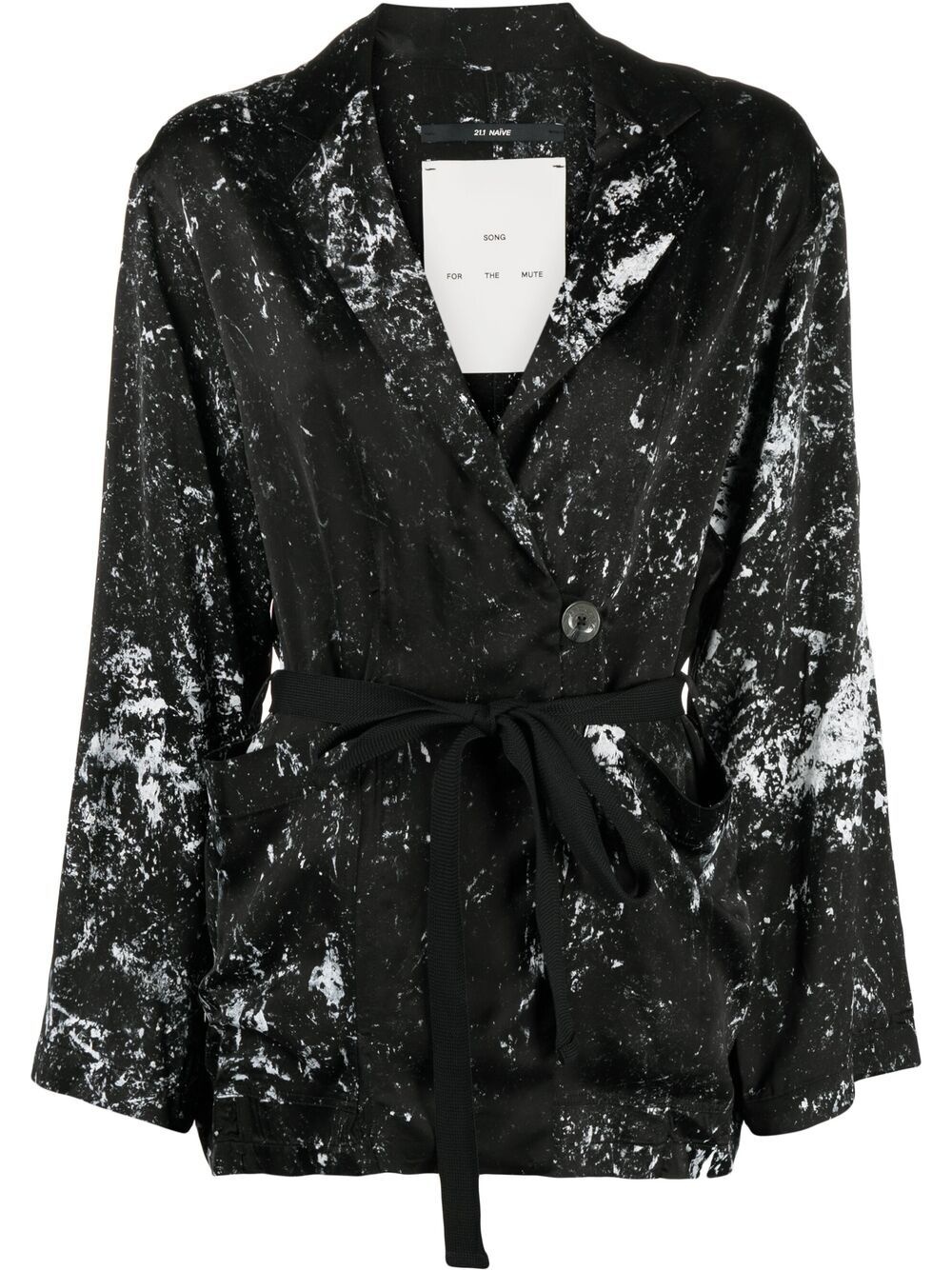 graphic-print wrap blazer - 1