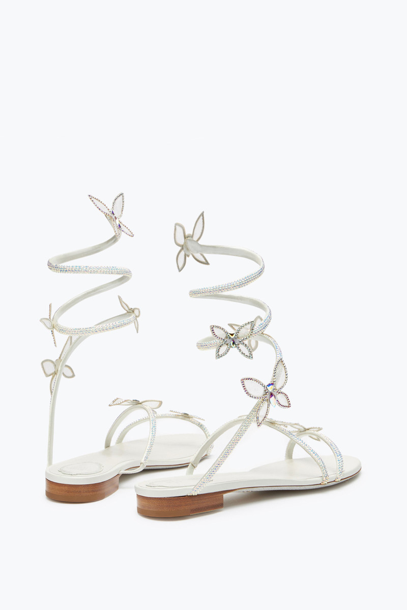 RENE CAOVILLA Butterflower Crystal Ivory Sandal 10 outlook