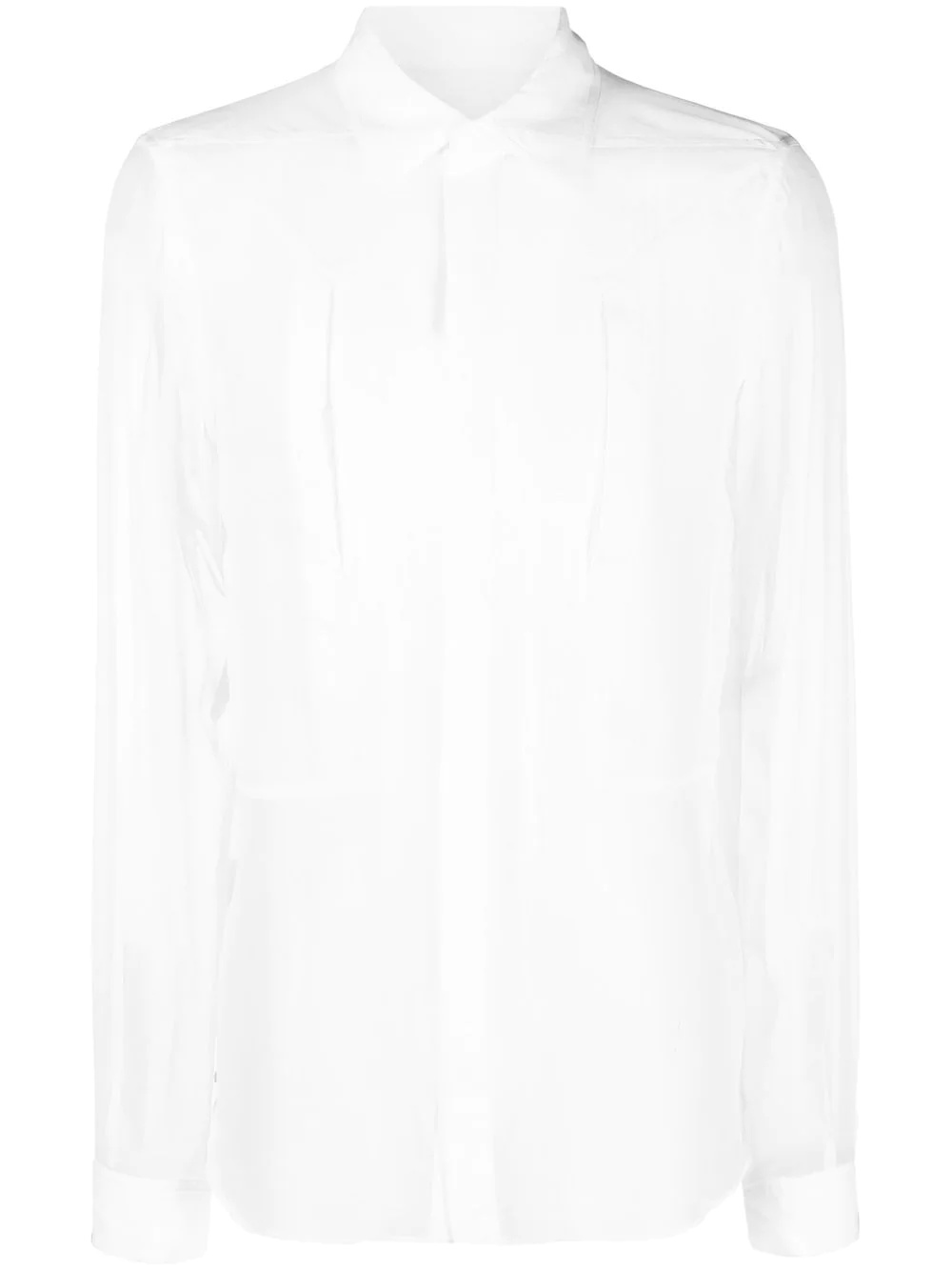 sheer long-sleeve silk shirt - 1