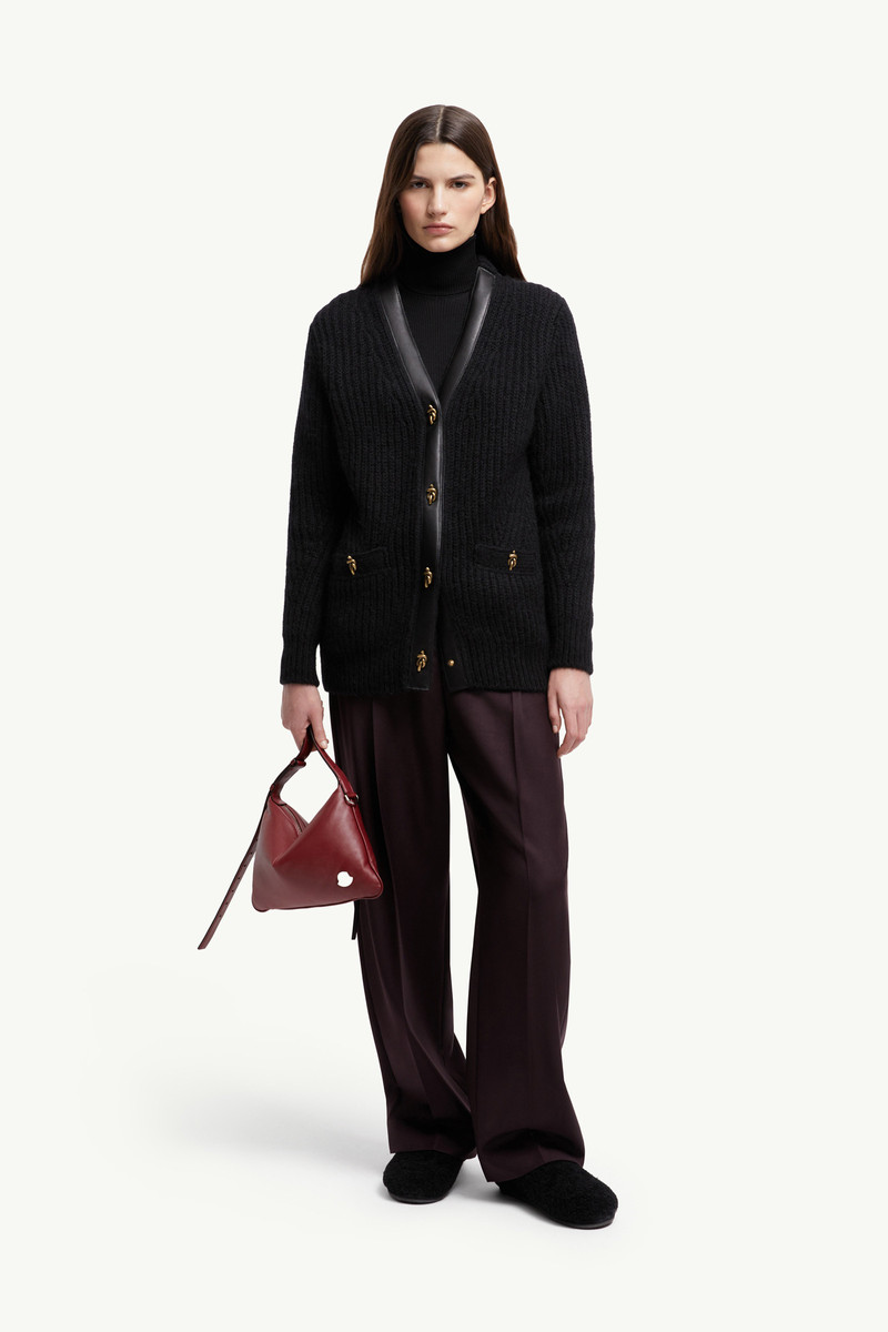 Moncler Leather-Trimmed Wool & Mohair Padded Cardigan outlook