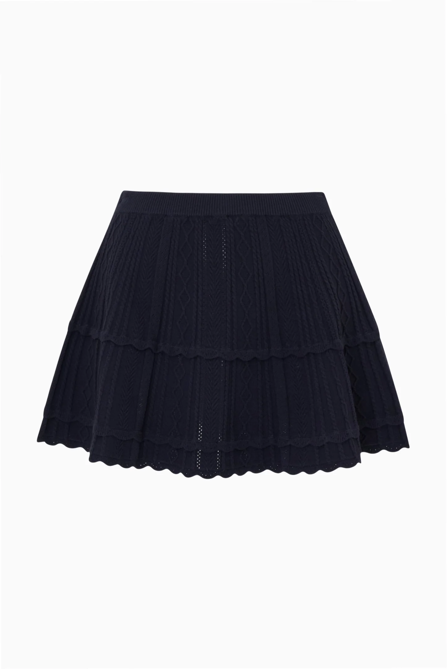 Rora Stretch Pointelle Mini Skirt - 1
