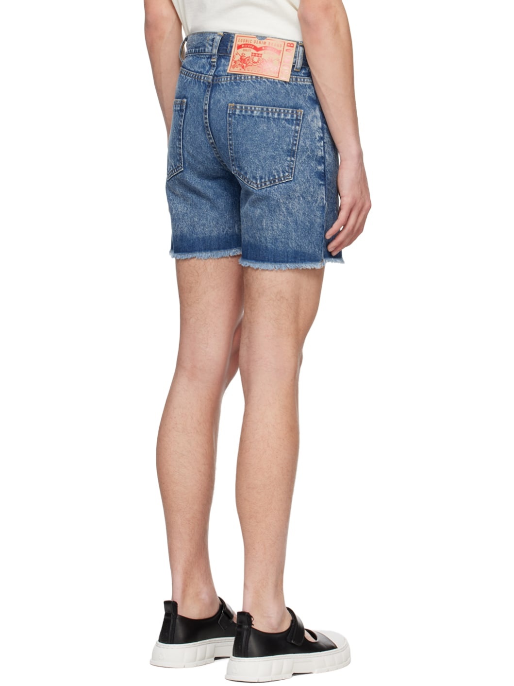 Blue Five-Pocket Denim Shorts - 3