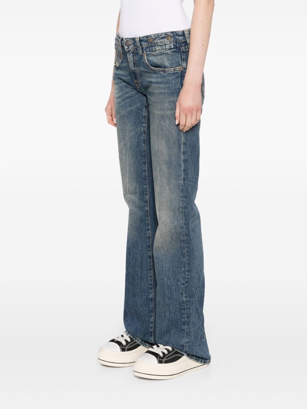 logo-appliqué straight jeans - 3