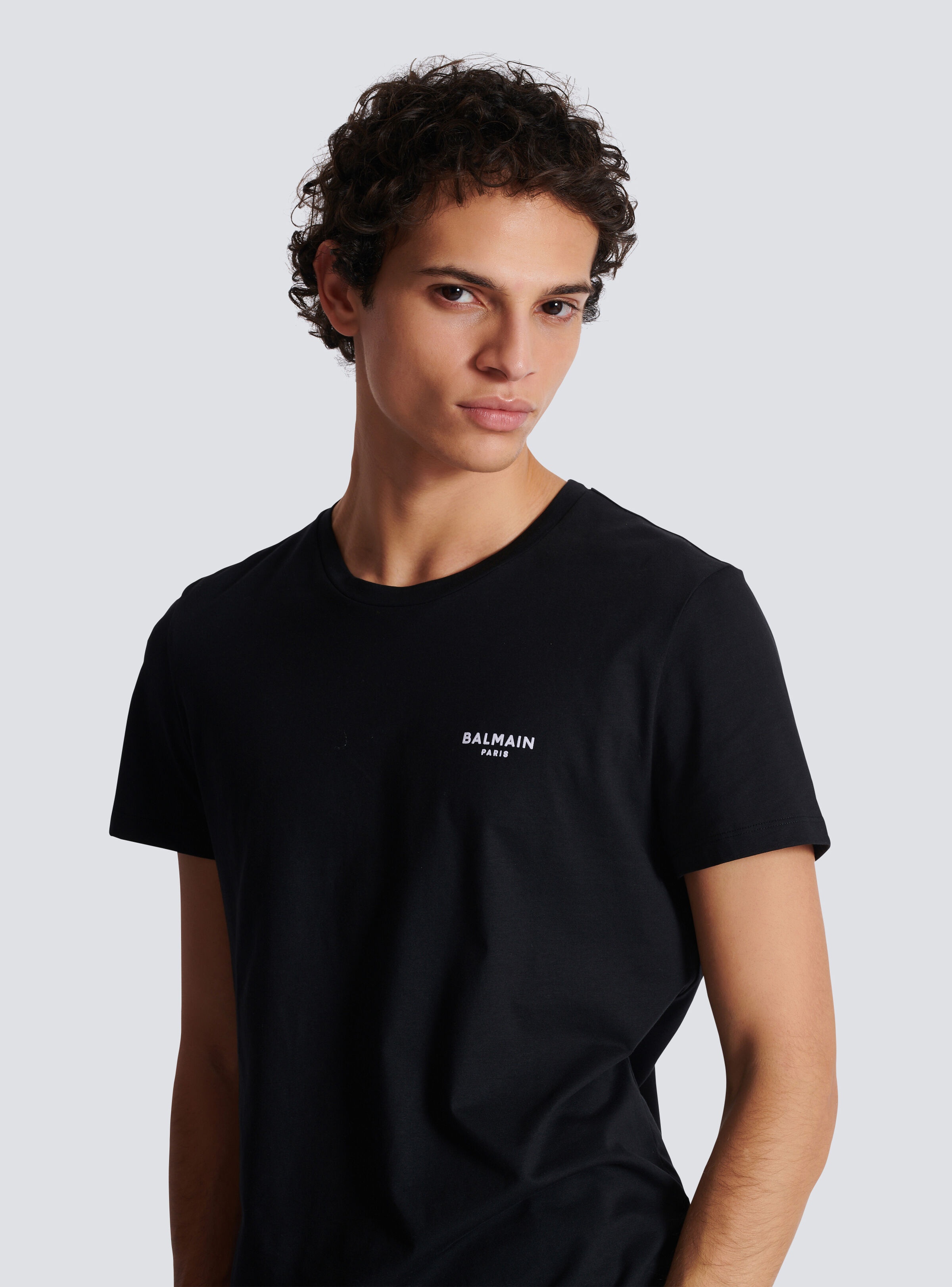 希少【BALMAIN】HOLOGRAM ブラックTシャツ Balmain Black Hologram T-Shirt Balmain