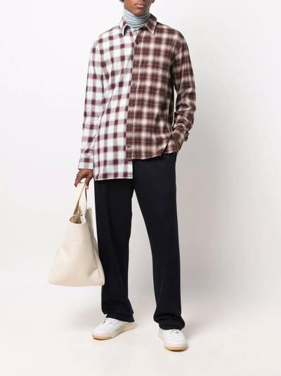 Lanvin asymmetric check-print long-sleeve shirt outlook