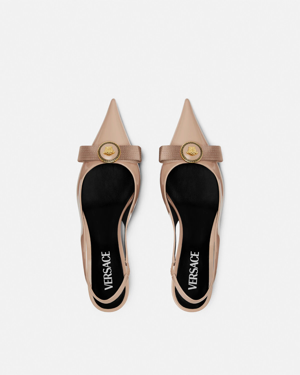 Gianni Ribbon Patent Slingback Pumps 45 mm - 5