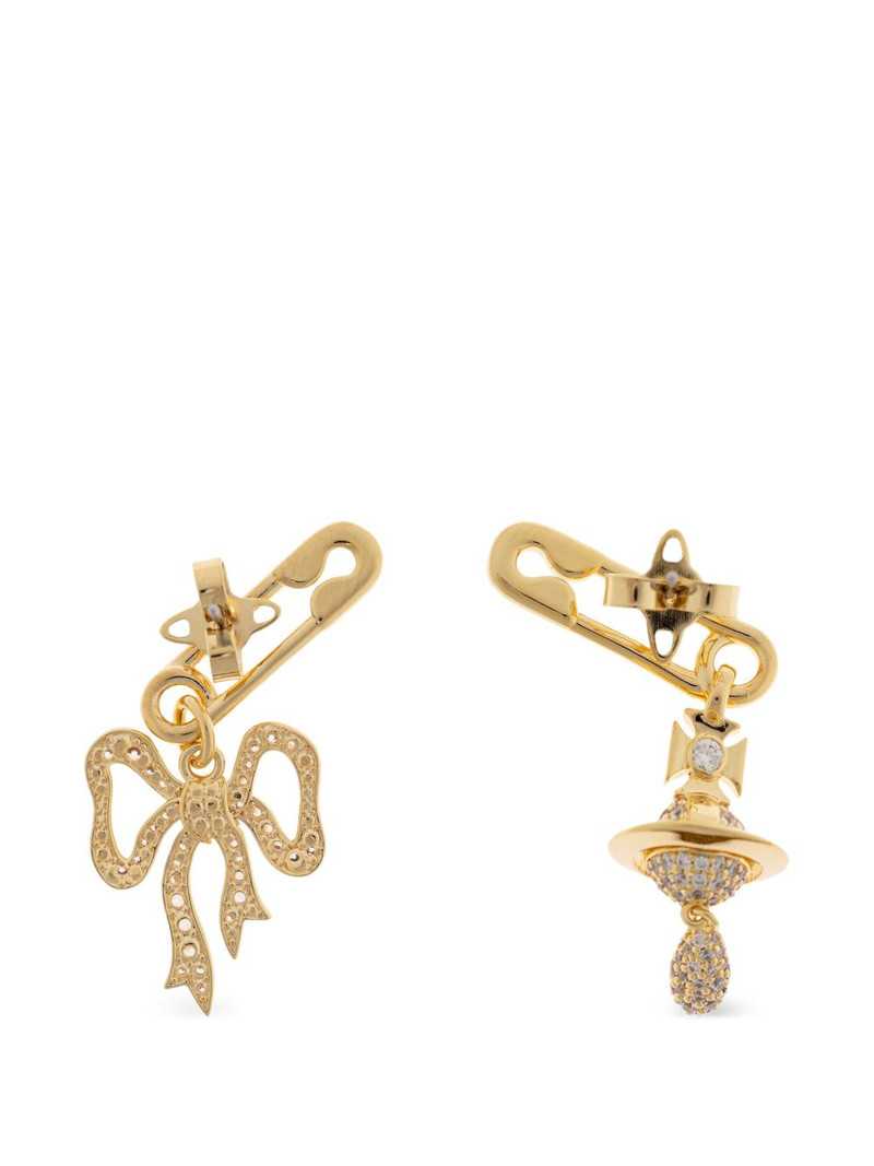 safety-pin bow-pendant earrings 4