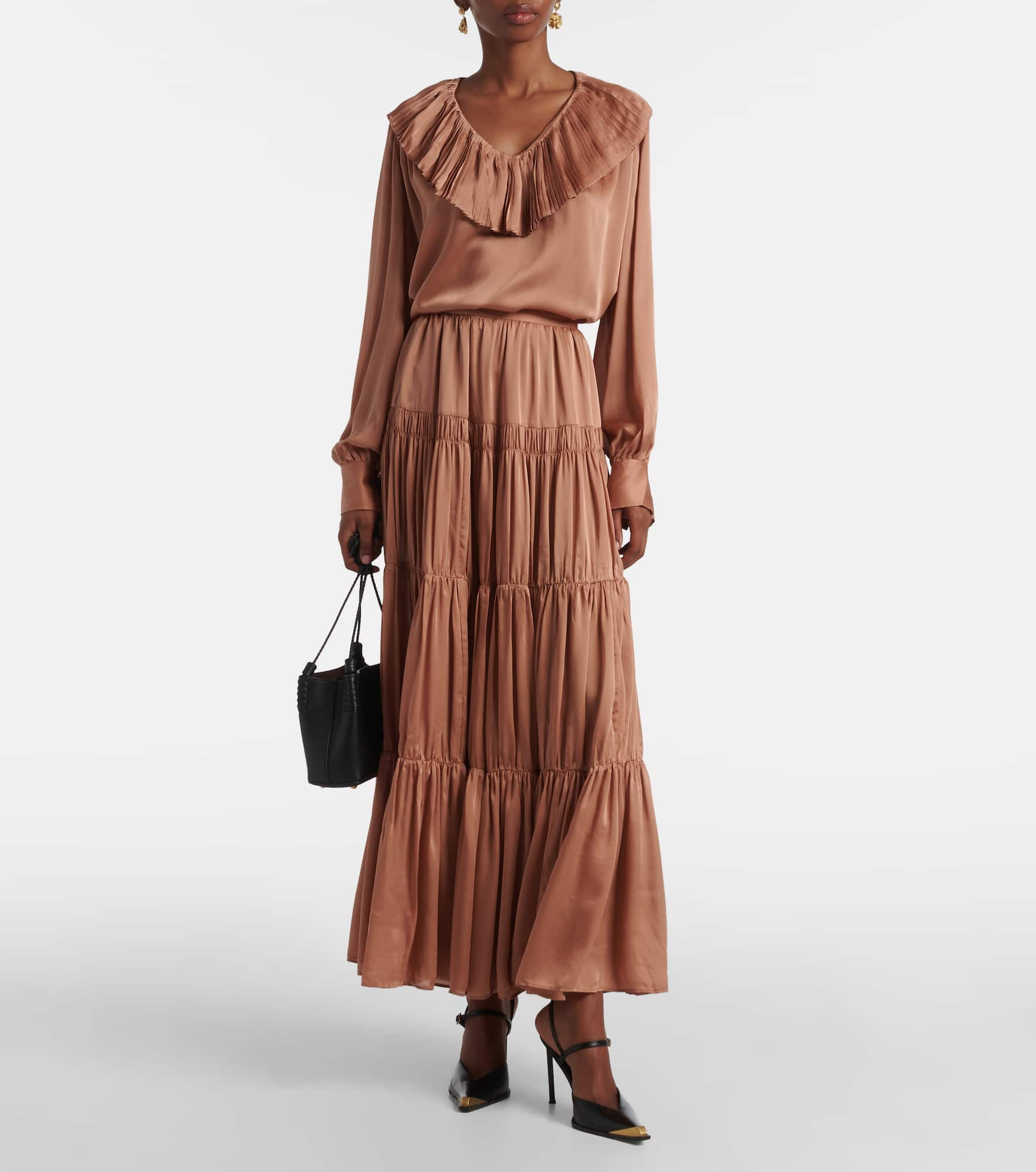 Liese pleated silk satin blouse - 2