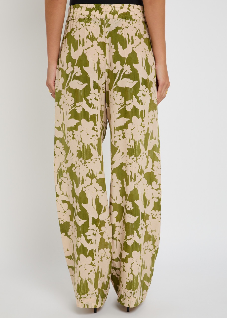 Victoria Beckham Floral-print Silk-crepe Trousers - 3