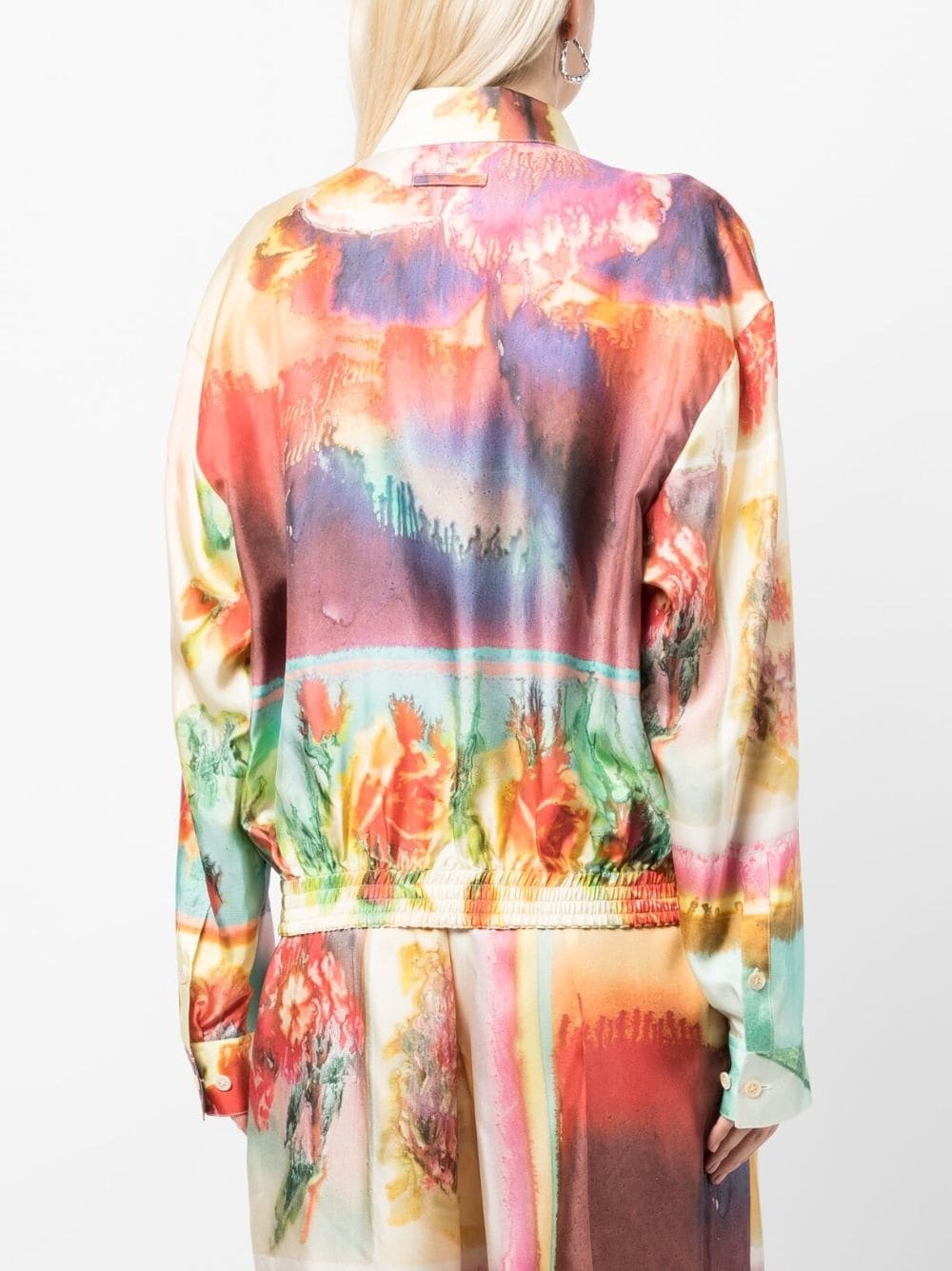 abstract-print silk shirt - 4