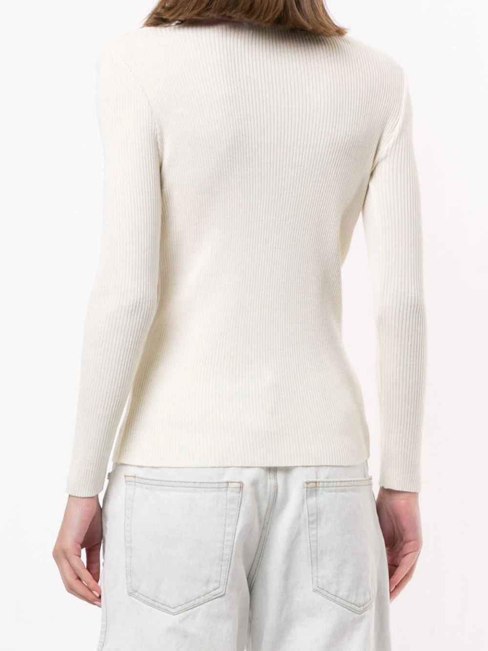 mesh-panel roll-neck jumper - 4