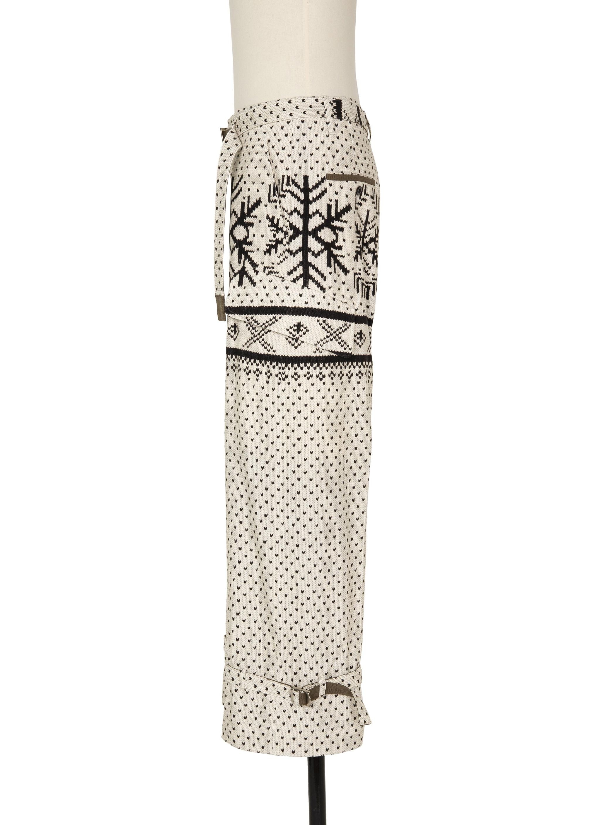 Pattern Knit Print Pants - 3